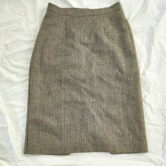 Moda Petite 100% Wool Pencil Skirt, Military Green Brown Tone, Women's Size 6 - Picture 5 of 14